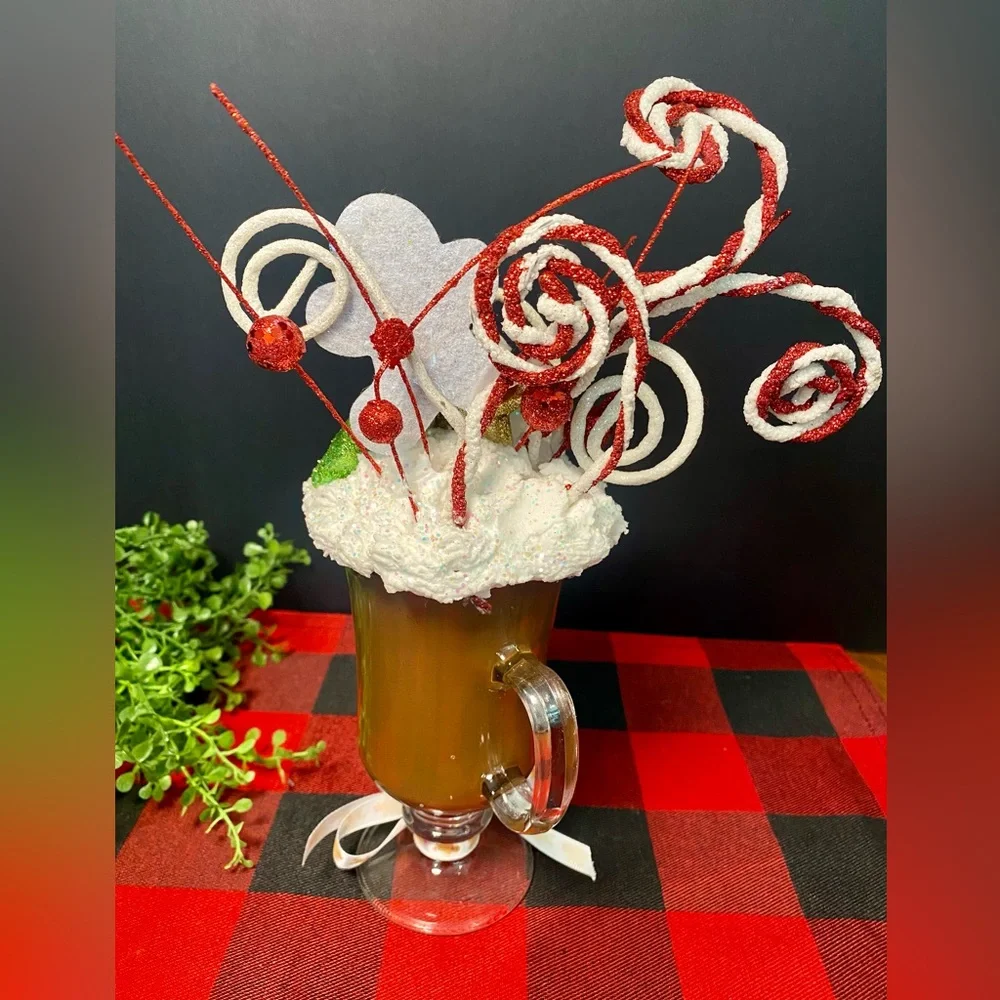 Hand Crafted Faux‎ Whipped Topping Festive Gingerbread Mug